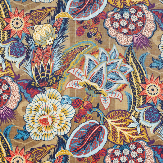Schumacher Zanzibar Linen Print Fabric